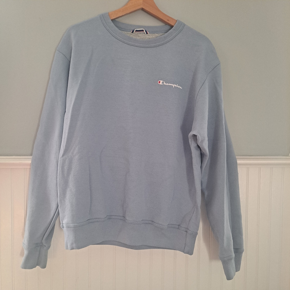 Champion Men's Light Blue Crewneck Sweater
